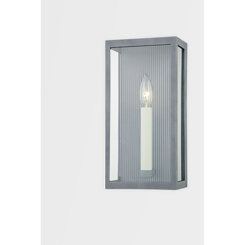 Outdoor Wall Light, Weathered Zinc, 17" H x 6.5" W x 4" D