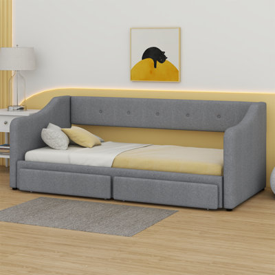 Upholstered Daybed With Two Drawers
