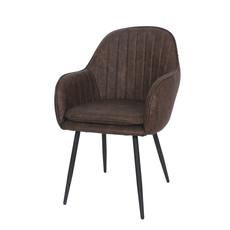 Fauteuil rembourré, Brun foncé