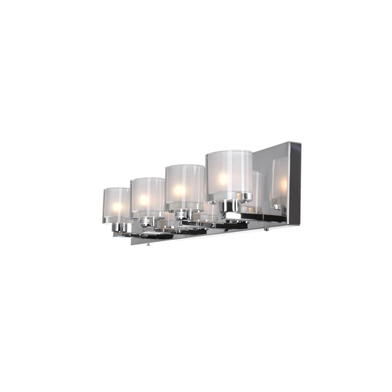 Strawn 4 Light Wall Sconce – Chrome Finish with Clear Glass Shade for Powder Room, Dressing Room, Bathroom, Chrome