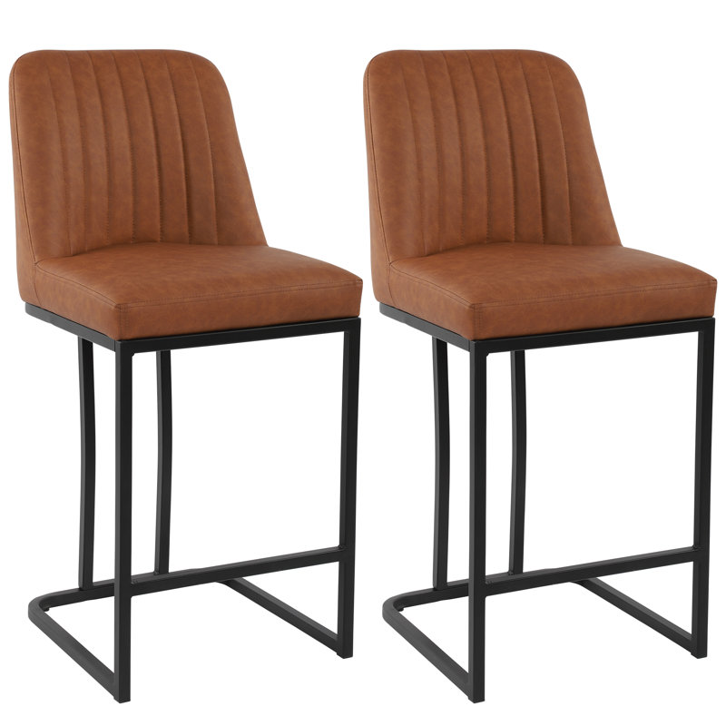 Irvona 24.8'' Counter Stool, Brown PU