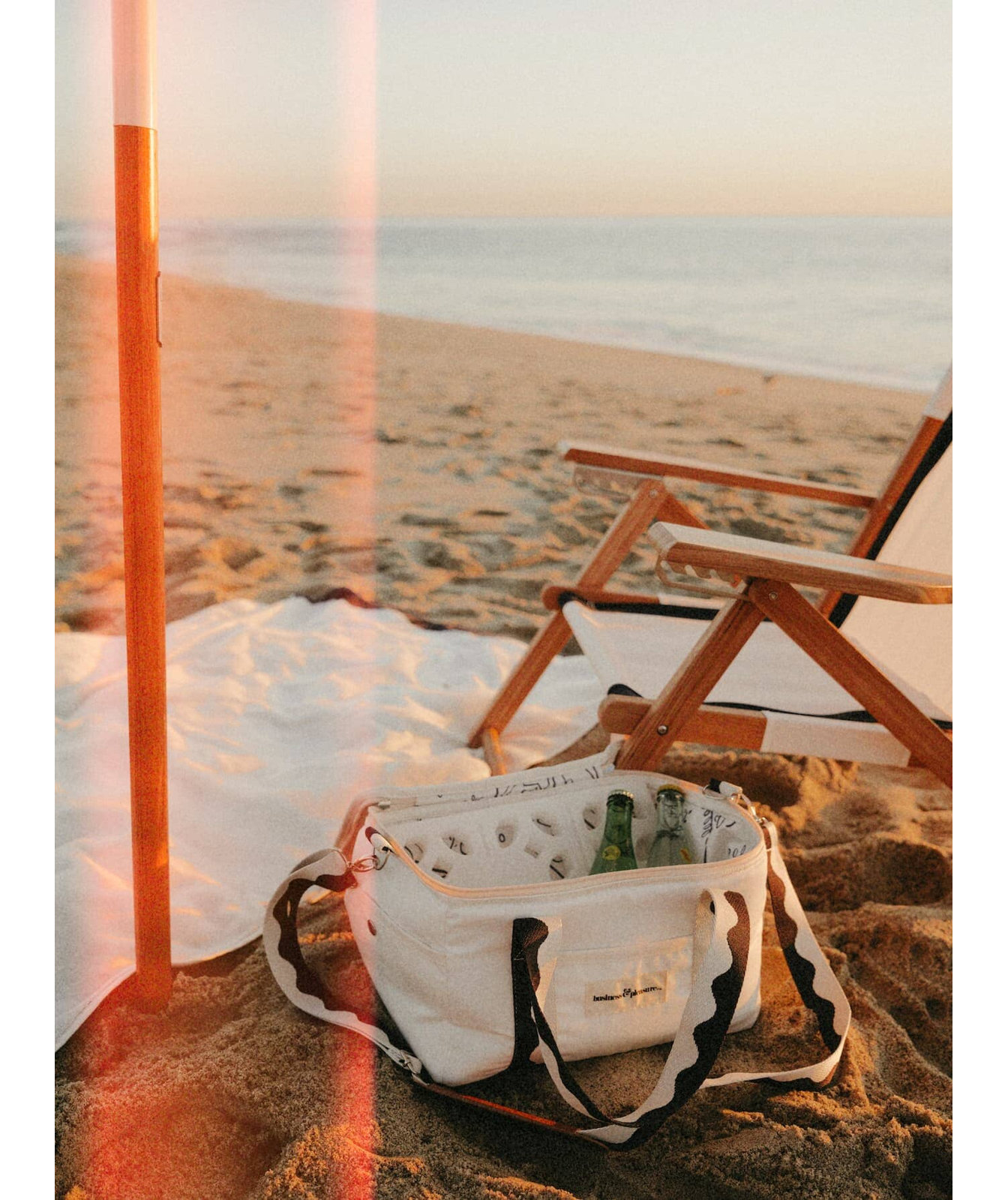 Cotton Terrycloth Beach Towel, Rivie White