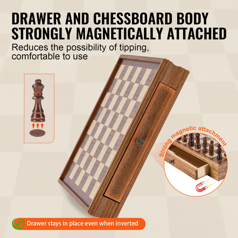 VEVOR 15'' L Solid Wood Chess Game Set