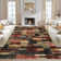 Modern Geometric Machine Washable Rug with Non-Slip Backing Non-Shedding Contemporary Accent Carpet Soft Low Pile Floor Cover for Living Room