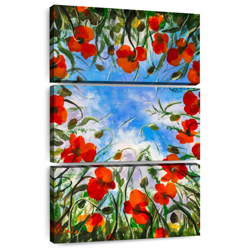 Harnek Springtime Red Poppies, 57" H x 36" W