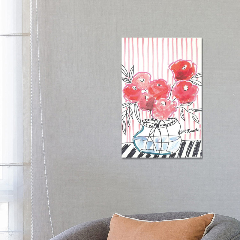 Rose rouge à lèvres - reproduction d'art murale - toile tendue, Toile à cadre flottant sans passe-partout, Ne s’applique pas