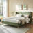 Janine Corduroy Upholstered Wingback Bed with Slat Kit and Solid and Manufactured Wood Frame-749801293-749801280