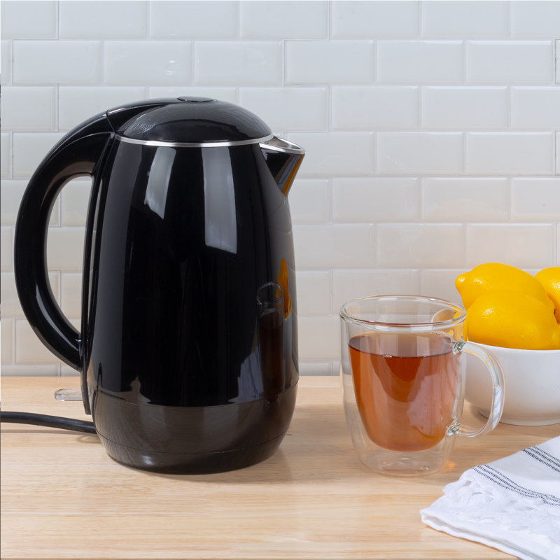 Black Stainless Steel 1.8L Electric Kettle with Auto-Off