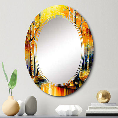 Miroir mural Pantelis River In Golden Birch Forest