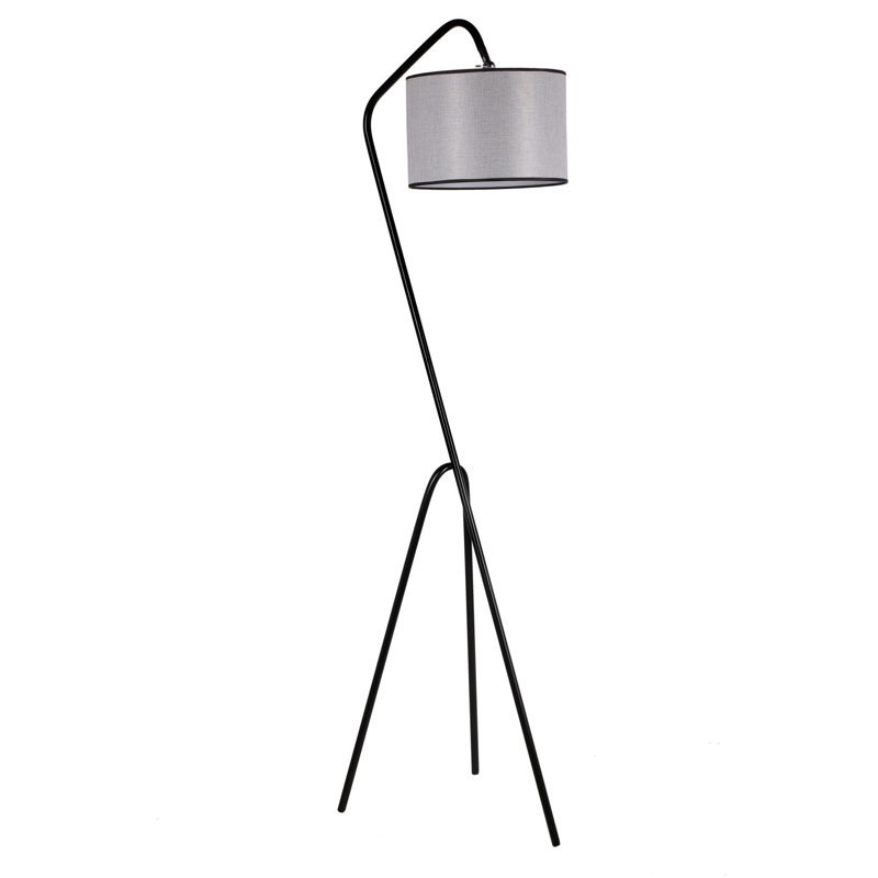 Lampe trépied 65 po Rascoe, Gris clair, Noir