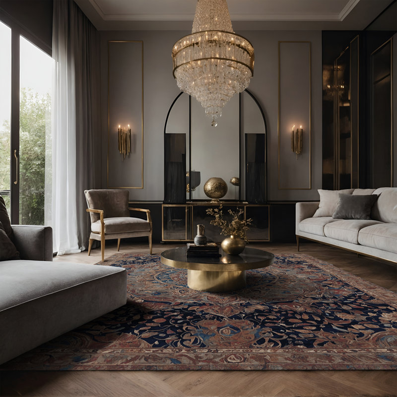 Tapis brun soyeux et moelleux, Rectangle 5 pi x 7 pi