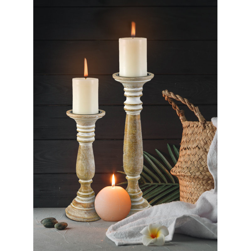 Ensemble de piliers de table en bois 6 pièces, H 16 po x l 5 po x P 5 po
