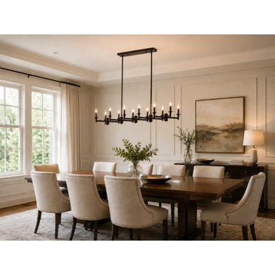 Modern 17 Light Linear Kitchen Island Pendant