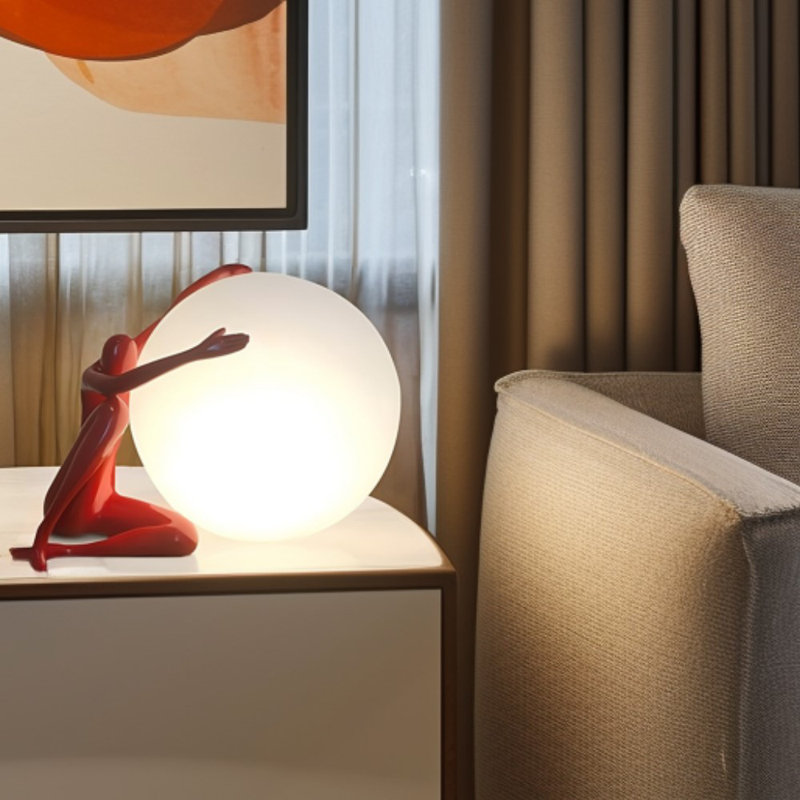 Lampe fantaisie en résine Nylae, Rouge