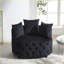 Chaises d'appoint pour salon, fauteuil demi-tonneau classique 40,6 po A & amp; A Furniture | Velours noir-1446707922