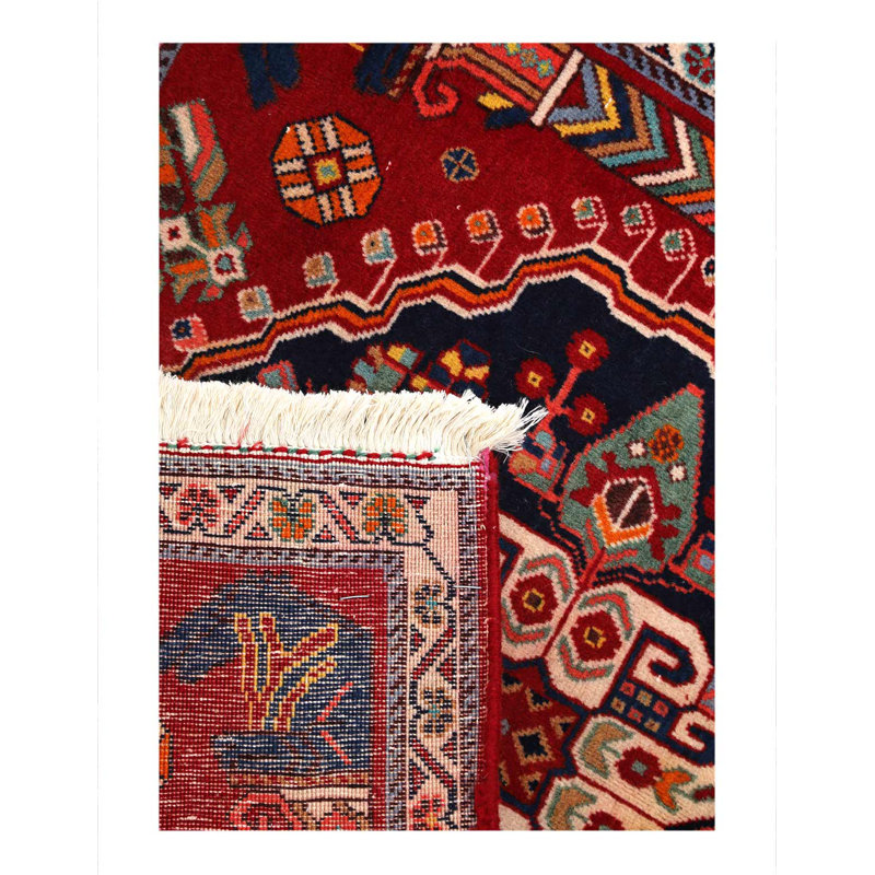Tapis persan Abadeh finement noué à la main 2 pi x 2 pi