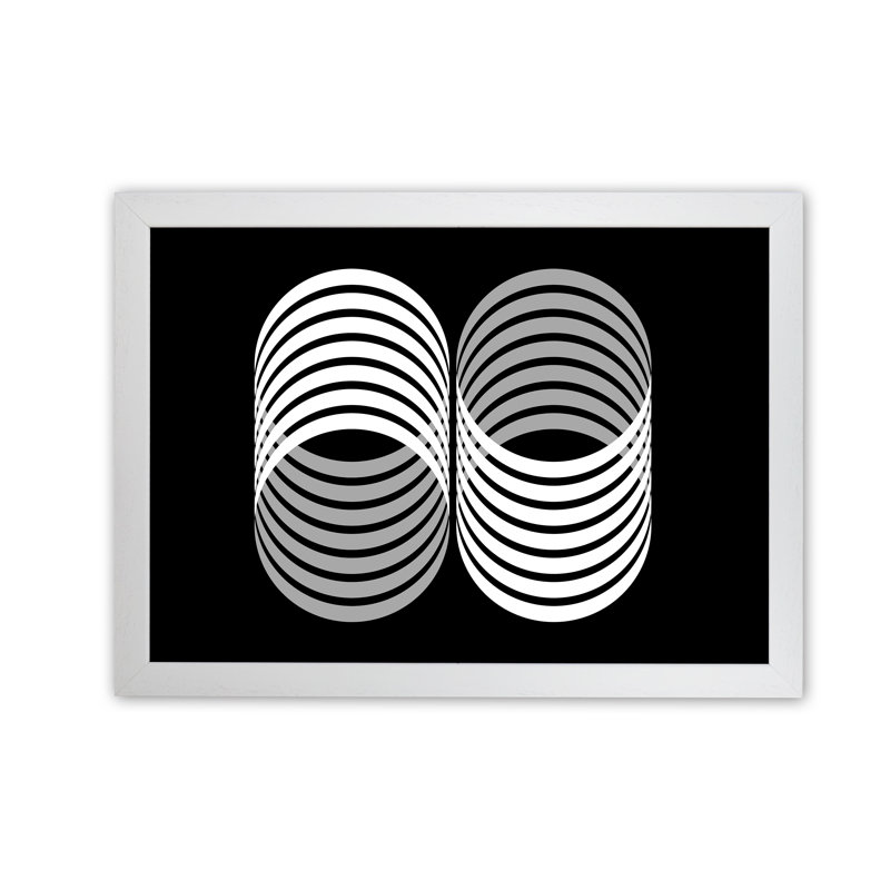 Abstract Modern Shapes Landscape Original - Print, 42cm H x 59cm W x 3cm D, White Frame