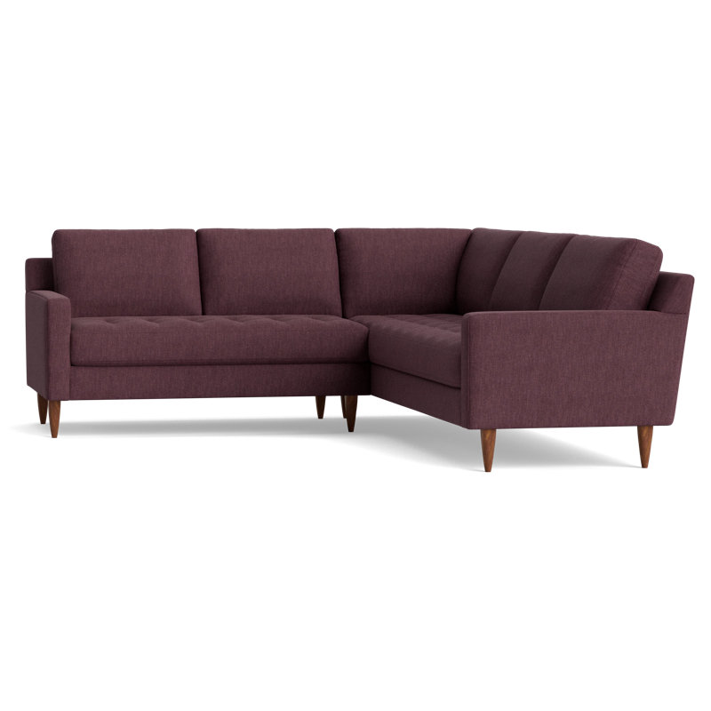 MCM Sectional, Performance Weave - Aubergine, Right Hand Facing