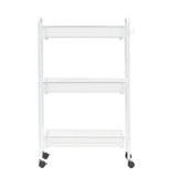 3-Shelf Rolling Bathroom Organization Cart with 2 Hooks