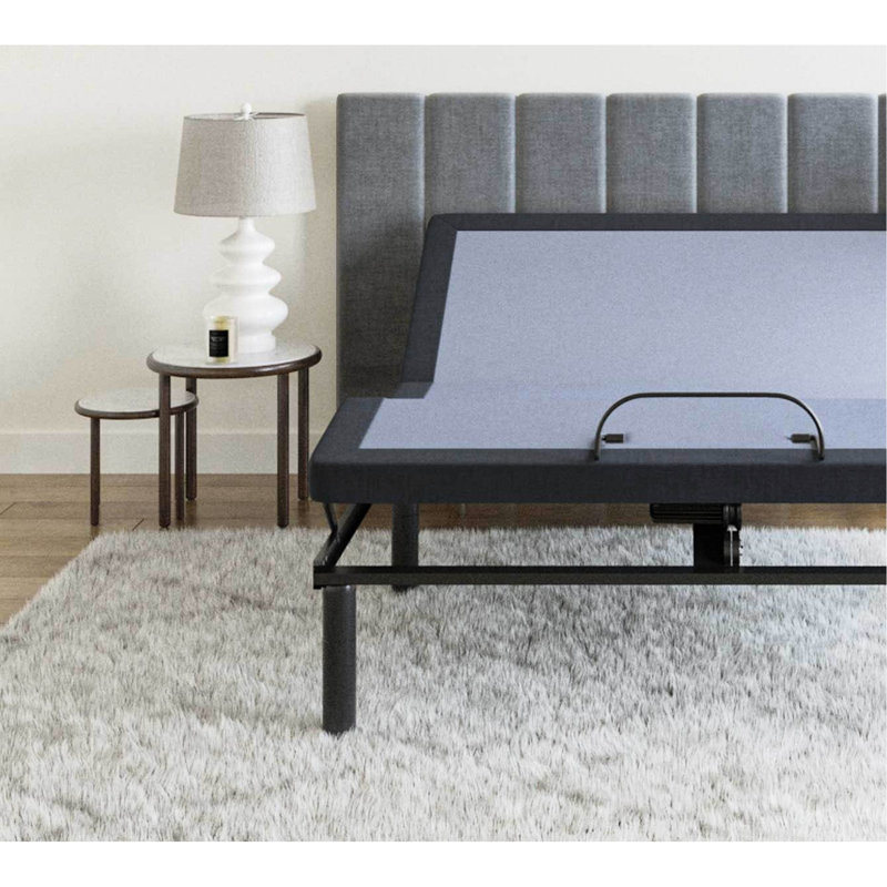 Grand lit réglable Os25, avec position programmable et base de lit de couleur bleue pour grand lit, avec boîte de batterie de secours pour massage
