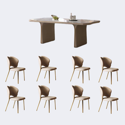 Light luxury dining table and chair combination