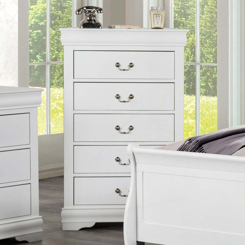5 Drawer Dresser, White