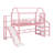 Metal House Loft Bed With Slide,Stairs And Storage Shelves-348005676
