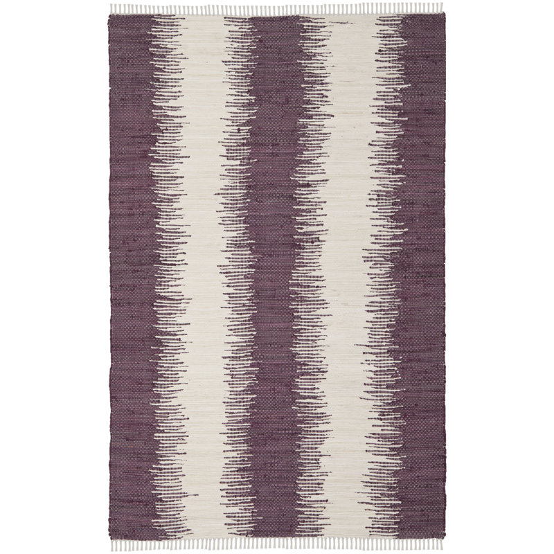 Cayman Hand Woven Cotton Striped Rug, Rectangle 4' x 6'