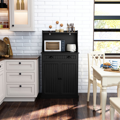 Nazyia 54" Freestanding Kitchen Pantry Storage Cabinet with Doors and Adjustable Shelves, Microwave Oven Stand with Drawer for Kitchen