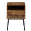 Ensemble de 2 tables de chevet brun antique avec tiroir et tablette ouverte, petites tables de chevet / tables d'appoint étroites pour chambre à coucher, salon, dortoir, appartement, entrée, bureau, tables de bout modernes avec rangement pour petits espaces-975567838-1055284709