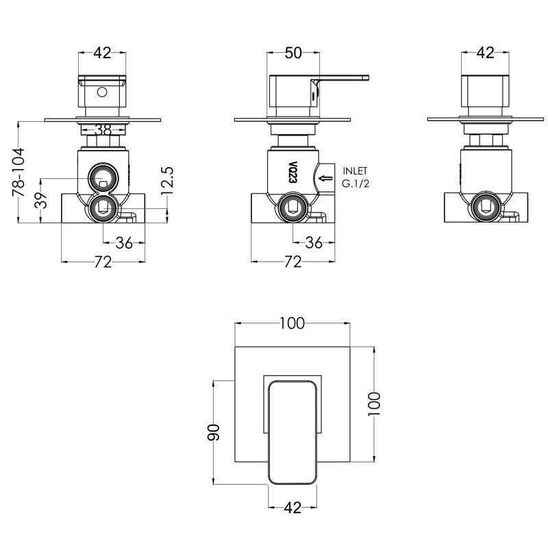 Windon Single Concealed Diverter Shower Valve