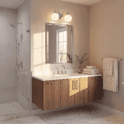 Volnak 2-Light Bathroom Vanity Light in Chrome