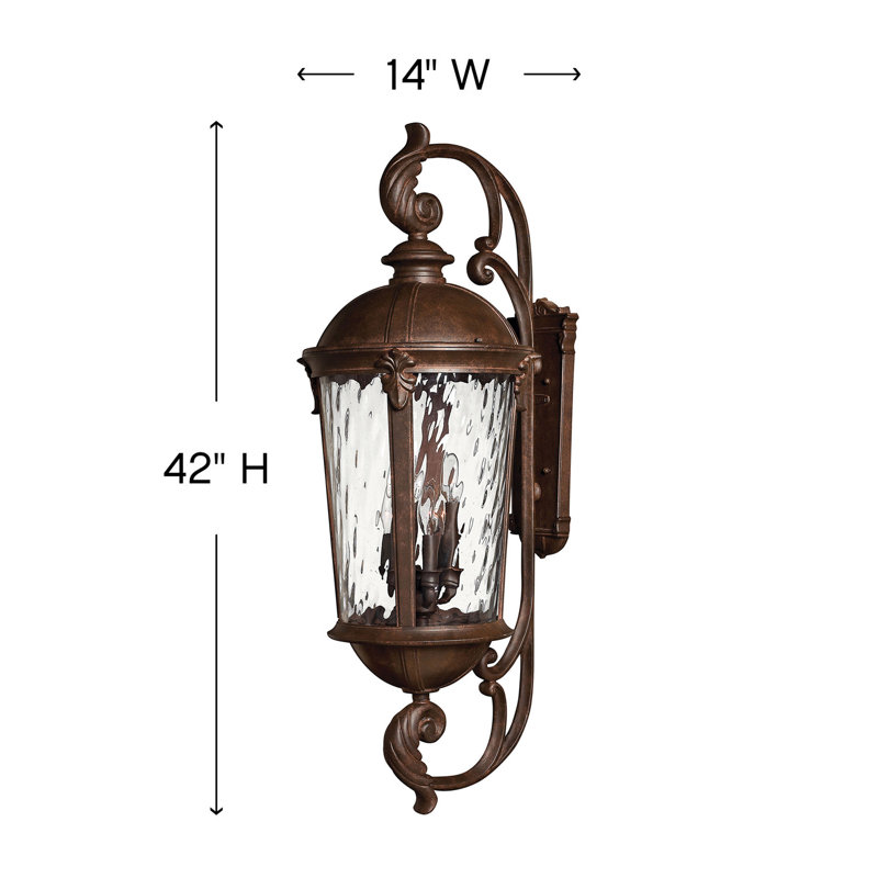 Windsor 6-Light Outdoor Wall Lantern, River Rock