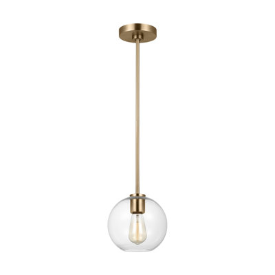 Luminaire suspendu sphère en acier 1 lumière l 8 po avec abat-jour en verre transparent Childerley