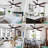 52 Inch Modern Black Ceiling Fan With Light And Remote, Silent DC Motor 6 Speeds Chandelier Ceiling Fan For Bedroom-622442074-622442077