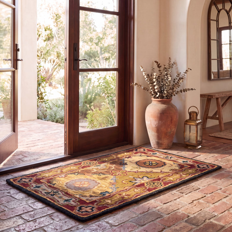Balthrop Hand Tufted Wool Oriental Rug, Rectangle 2' x 3'