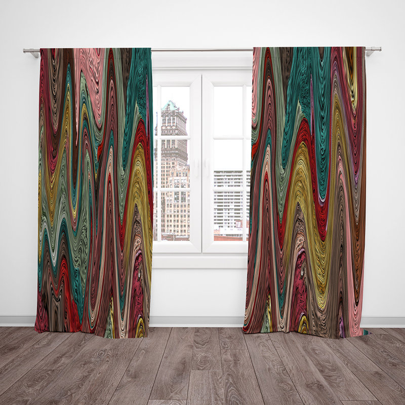 Panneau de rideau simple semi-transparent Swirls, L 20 po x L 61 po