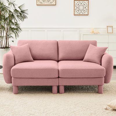Canapé 2 places rose Boucle