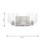 Applique murale de salle de bain 2 lumières Lochdale au fini nickel brossé avec abat-jour côtelé transparent-112738029-112738025-112738024