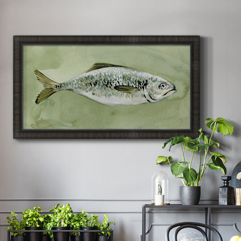«Green Sea Swimmer I», peinture sur toile à cadre unique, H 29 po x l 53 po x P 1 po