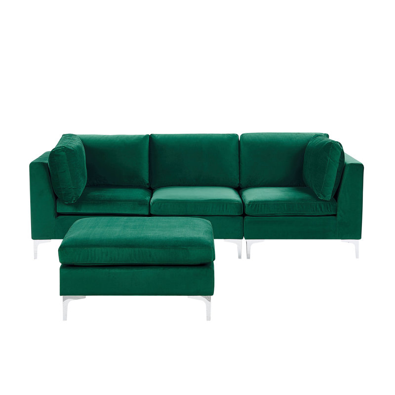 Dian 3 Seater Velvet Sofa, Green