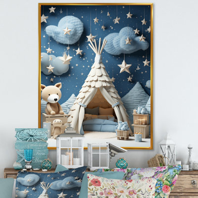 Child Nursery starry night I - Animal Nursery Wall Art
