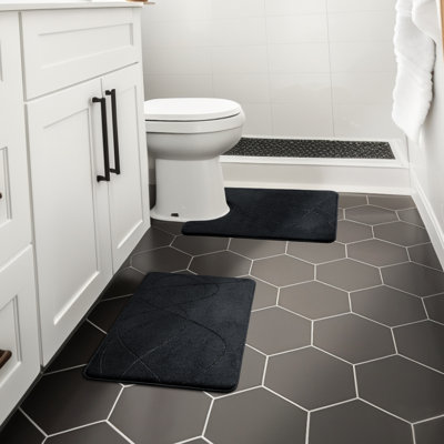 Tapis de bain avec mousse à mémoire de forme antidérapante (ensemble de 2)