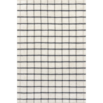 Tapis en laine à carreaux Rowena