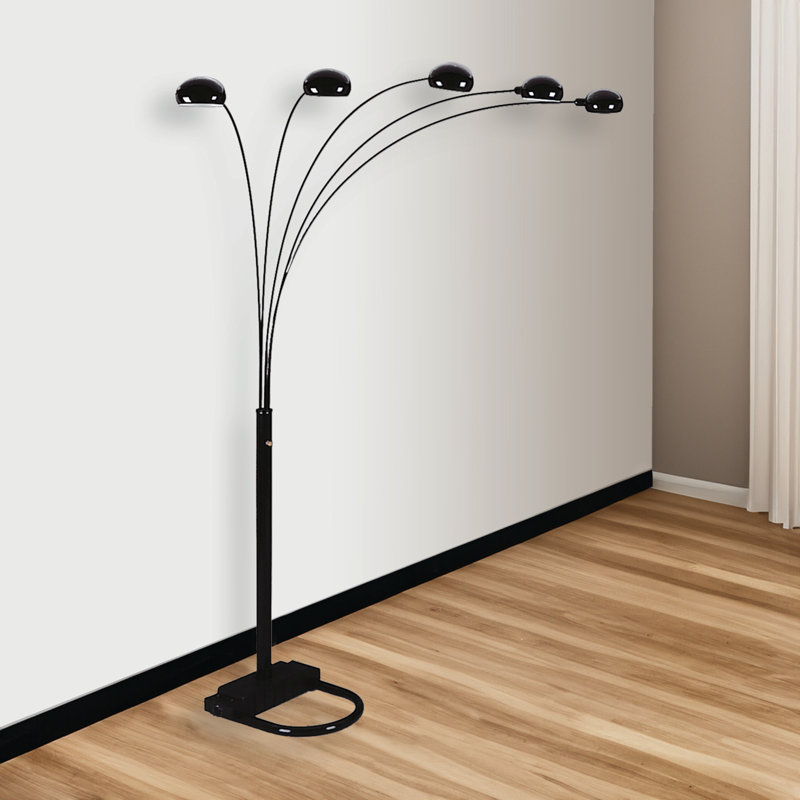 Lampe sur pied ajustable à finition noire, 82", Noir