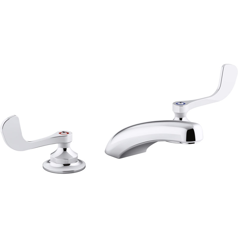 Robinet de lavabo de salle de bain à large entraxe Triton Bowe 1,0 GPM avec écoulement laminaire et poignées Bladeblade, bonde non incluse