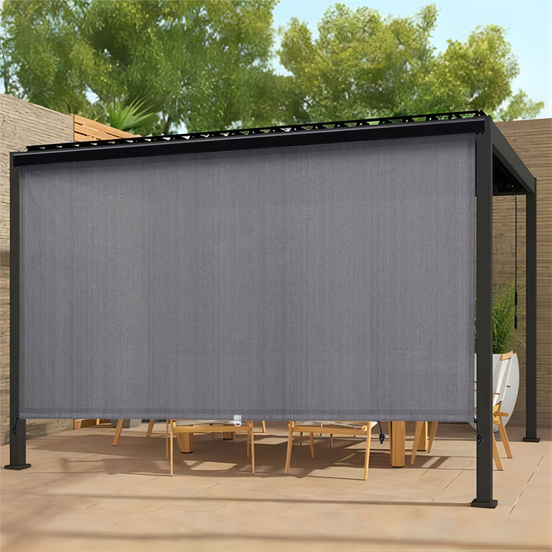 Rideau roulant d'extérieur rétractable, L 84 po x L 96 po, Gris