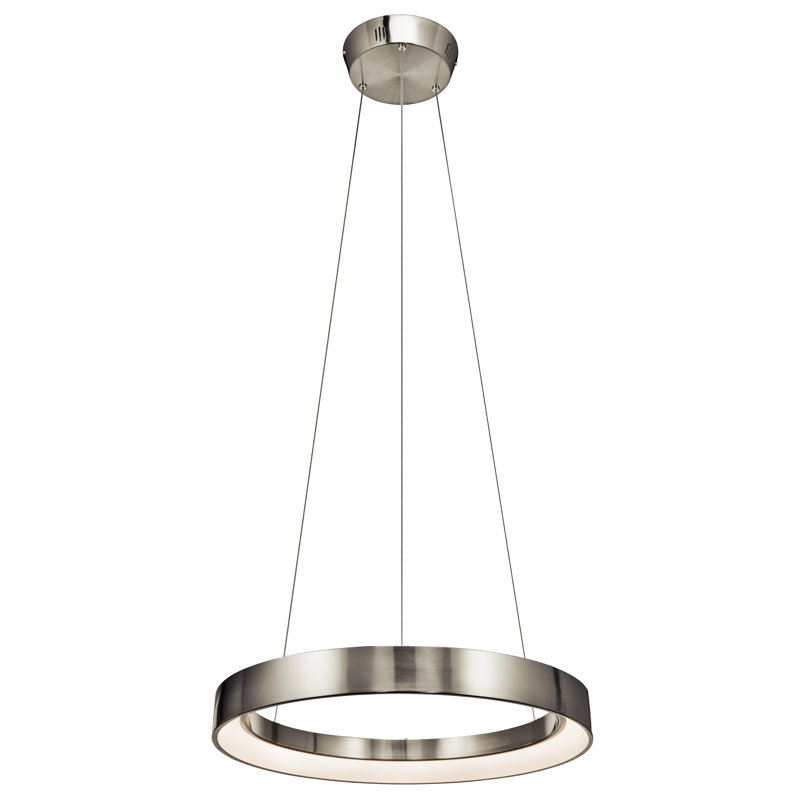 1 - Light LED Unique/Statement Pendant, 2.75" H x 23.5" W x 23.5" D, Brushed Nickel