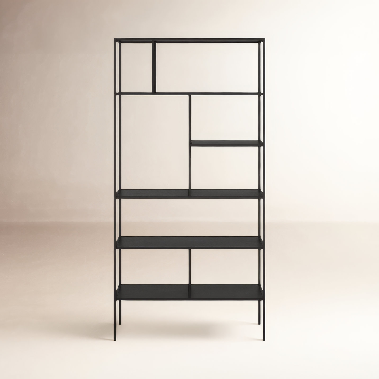 Level Bookcase, Blackened Bronze, 72" H x 36" W x 16" D