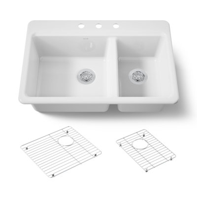 Riverby 33 In. Top-Mount Double-Bowl Kitchen Sink
